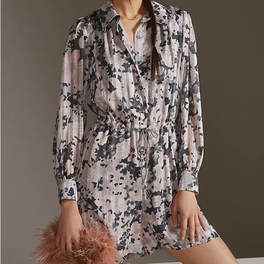 Anthropologie Aurora Printed Romper Sz XL